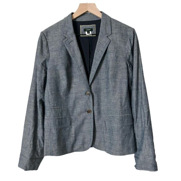 J. Crew Jackets & Blazers - J.Crew Vintage Cotton Blazer Blue Size 10 workwear career professional